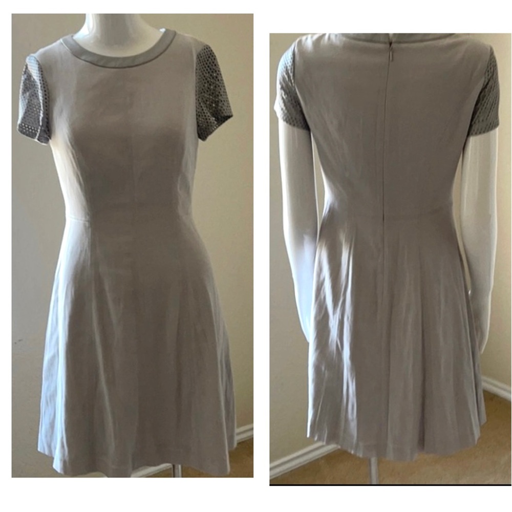 Rebecca Taylor Perforated Leather Mini Dress 0